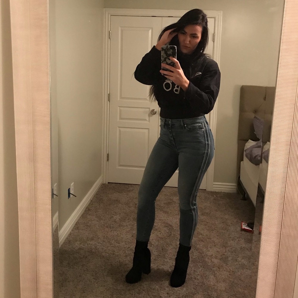 Good American Jeans with Athletic Stripes